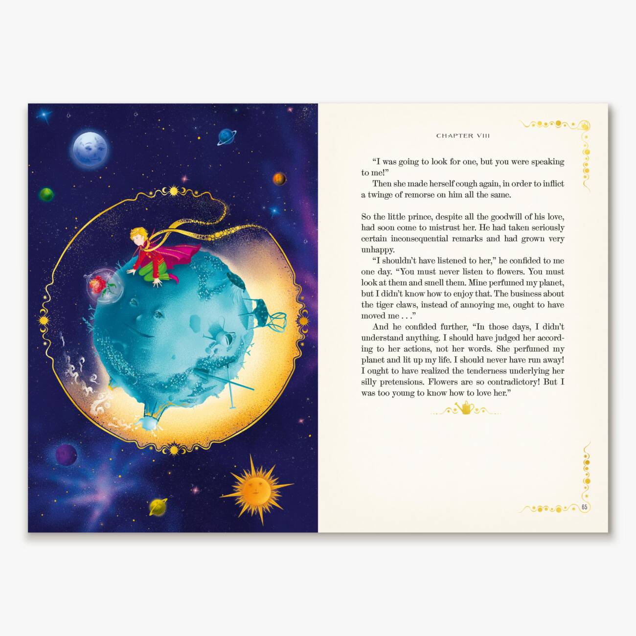 The Little Prince by Antoine de Saint-Exupéry, Illustrated by MinaLima, chapter VIII.