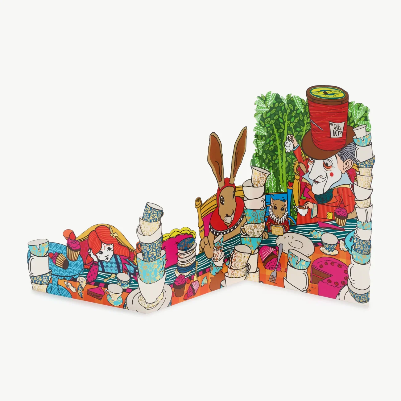 MinaLima Classics 'Alice’s Adventures in Wonderland' 3D Notecard - concertina open