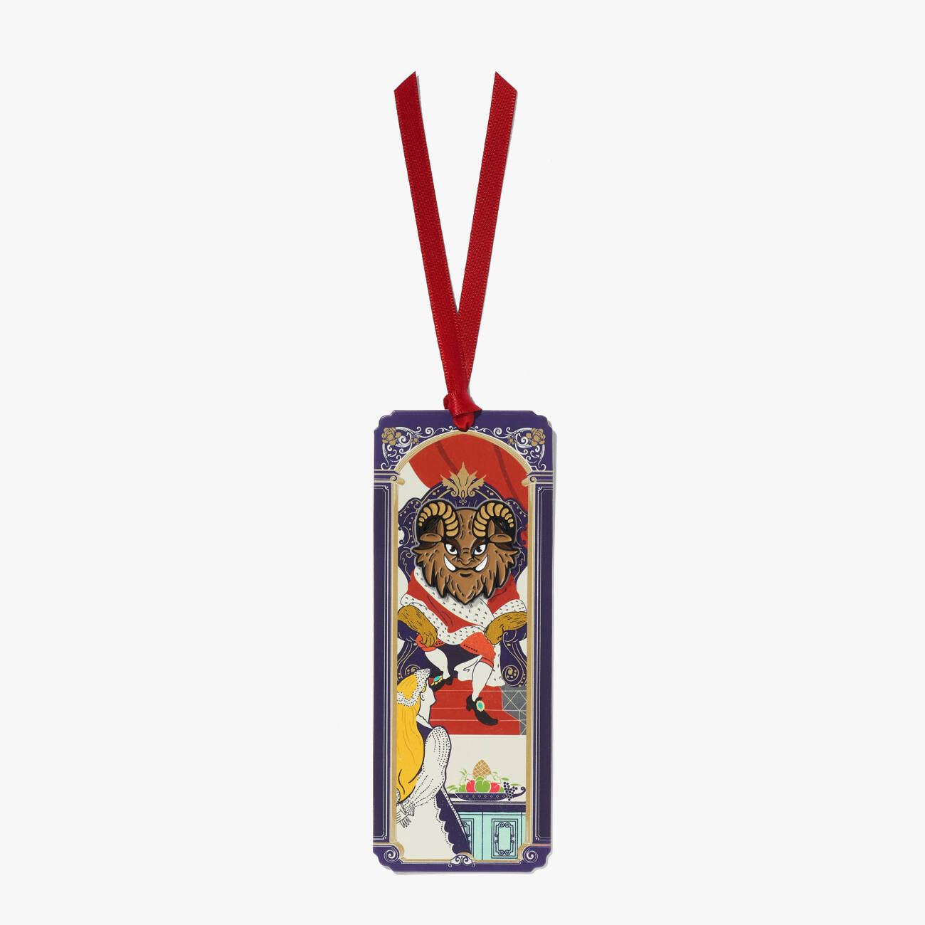 The Beauty and The Beast pin badge and illustrated bookmark.