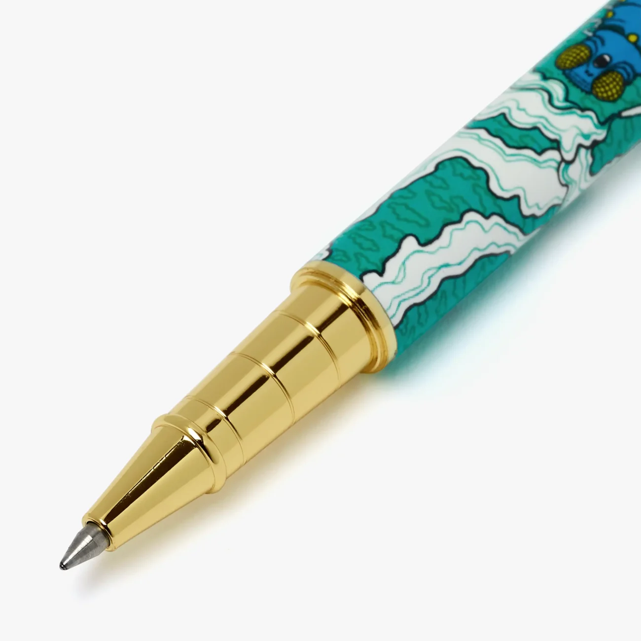 MinaLima Classics ‘Alice’s Adventures in Wonderland’ ballpoint pen with The Caterpillar design - close up