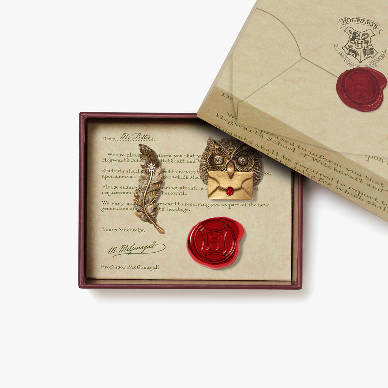 Harry Potter Hogwarts Acceptance Letter pin badge set