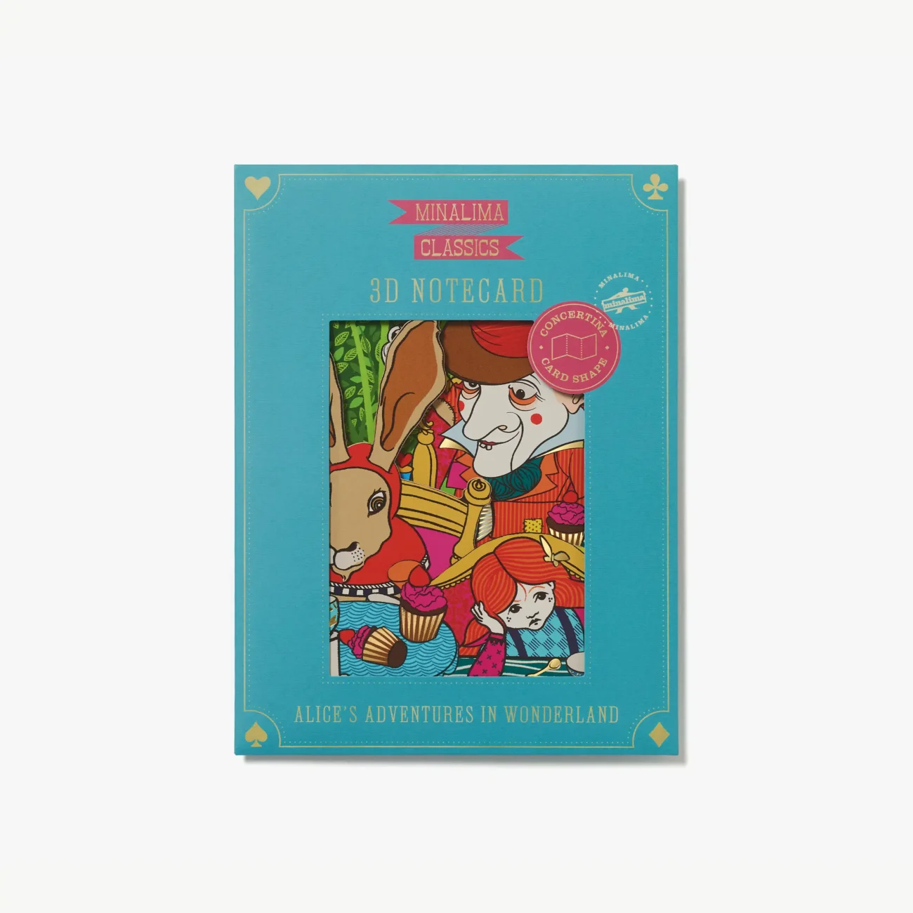 Alice’s Adventures in Wonderland 3D Notecard - packaged view.