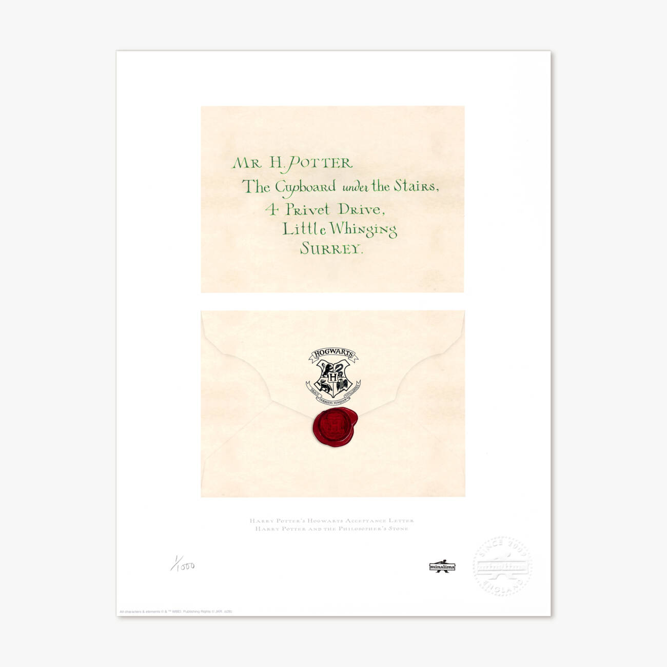 Harry Potter Acceptance Letter Standard Limited Edition Art Print