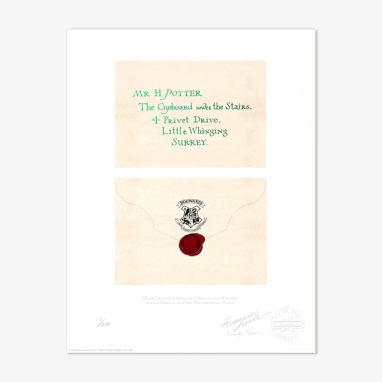 Harry Potter Acceptance Letter Limited Edition Art Print