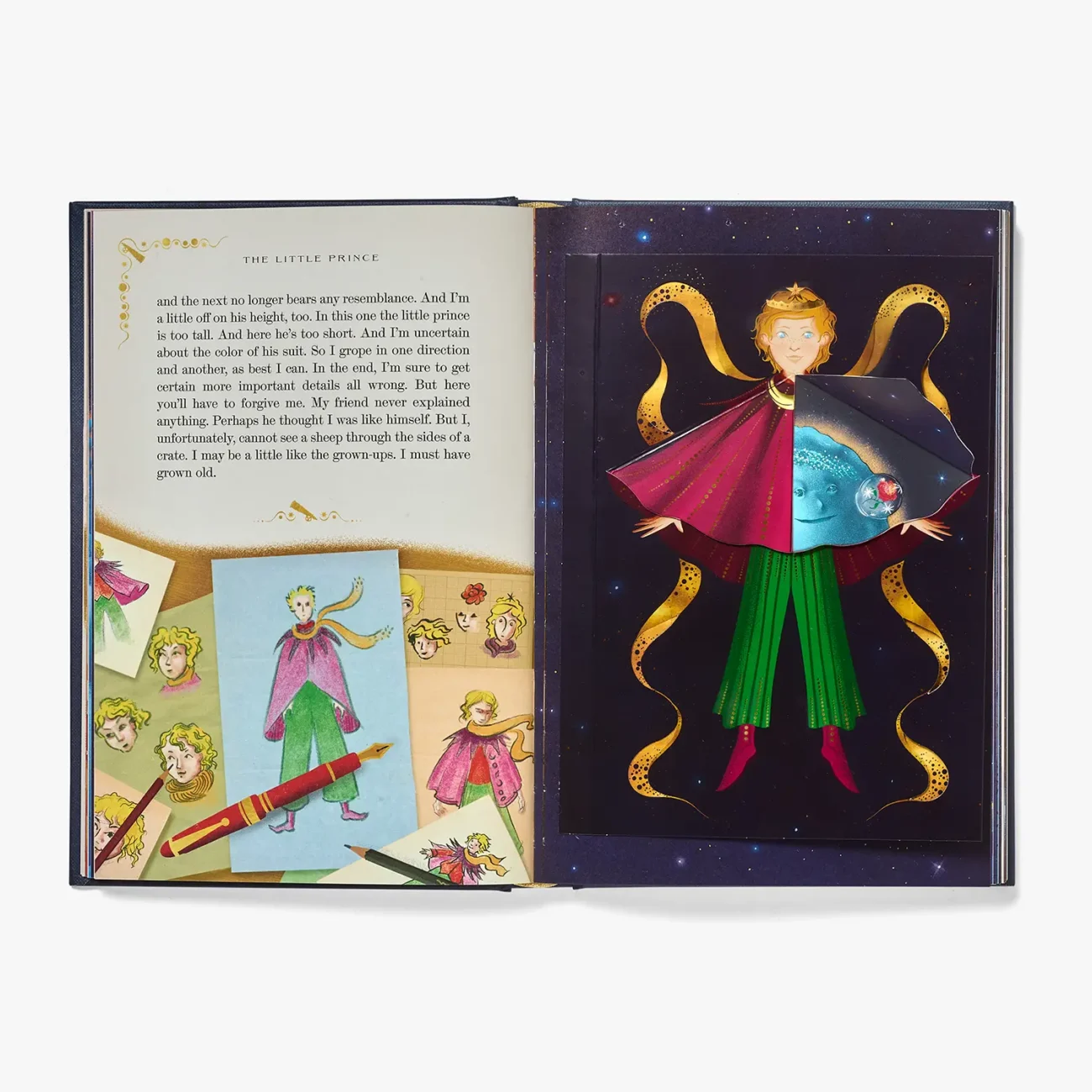 Le Petit Prince by Antoine de Saint-Exupéry, Illustrated by MinaLima - paper-engineered element (open).