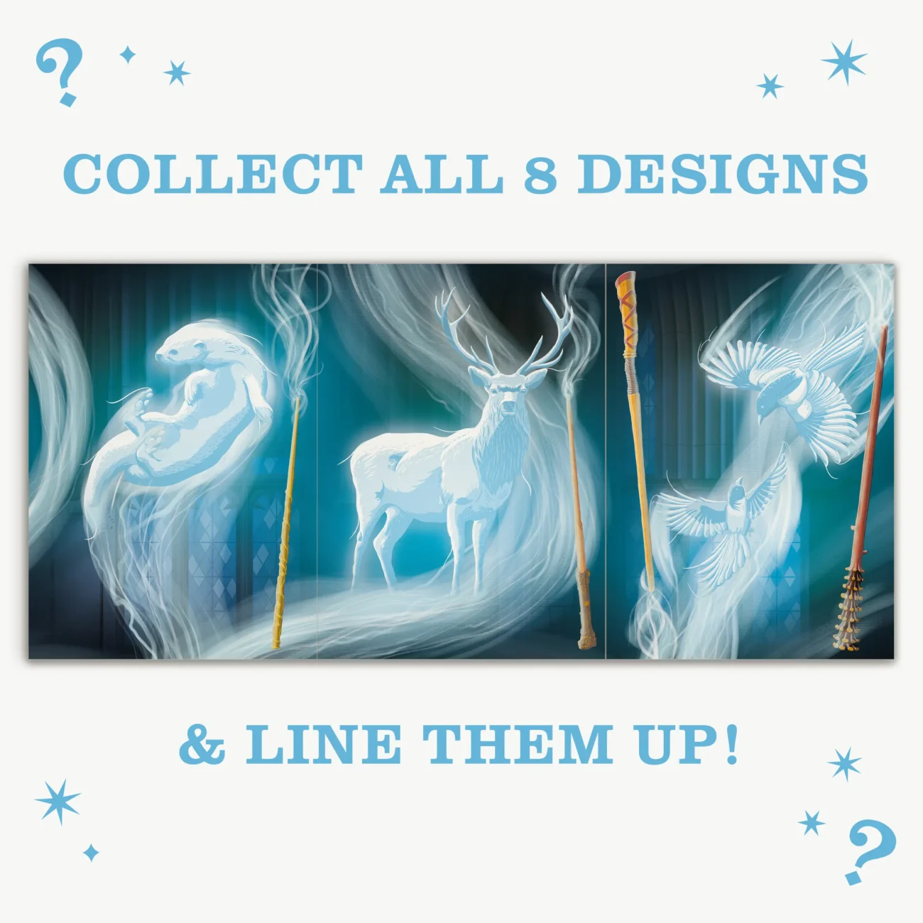 Collect all 8 designs and line them up