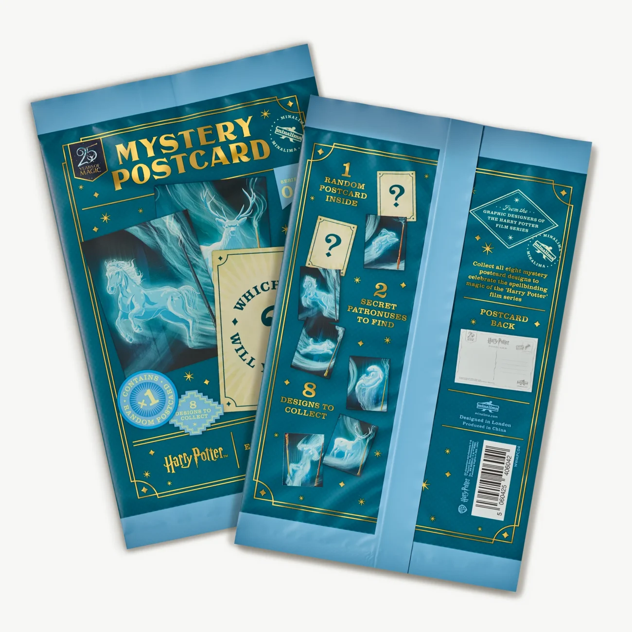Harry Postcard Mystery Postcard Series 04 'Expecto Patronum' - packet front and back view.