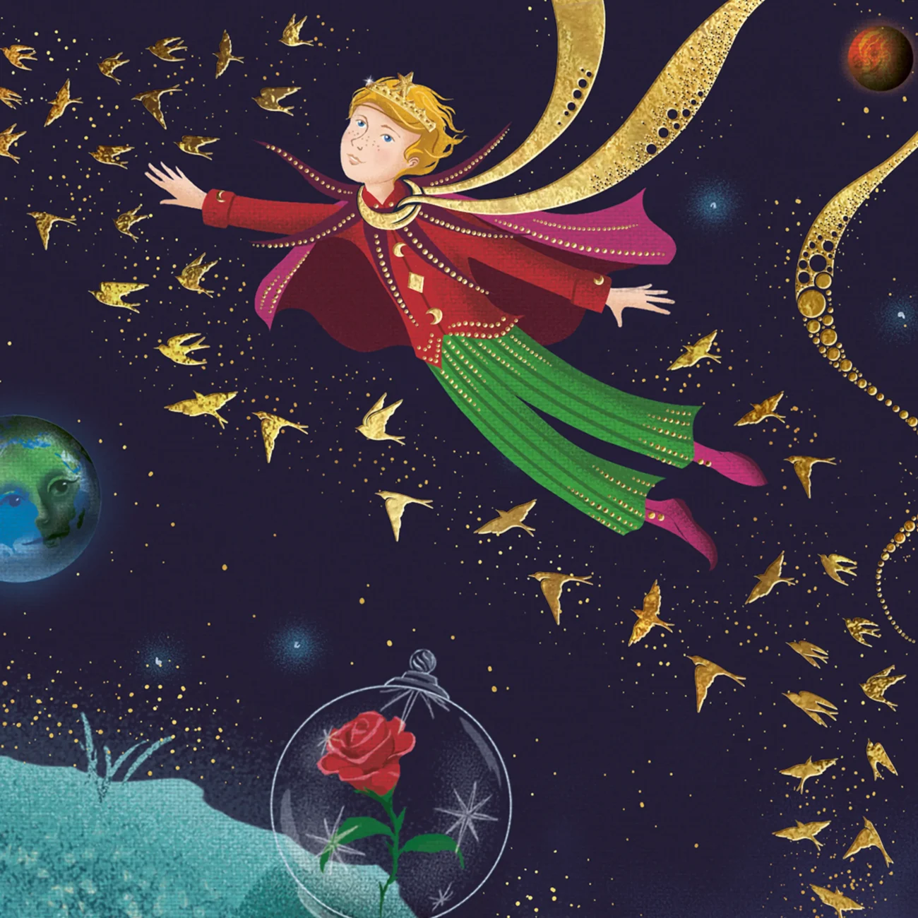 Le Petit Prince by Antoine de Saint-Exupéry - limited edition premium art print of the book cover of the MinaLima Illustrated French edition