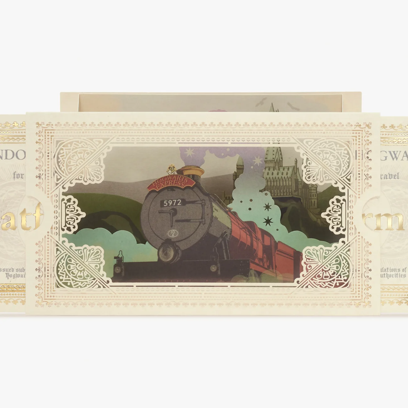 Hogwarts Express Ticket 3D notecard