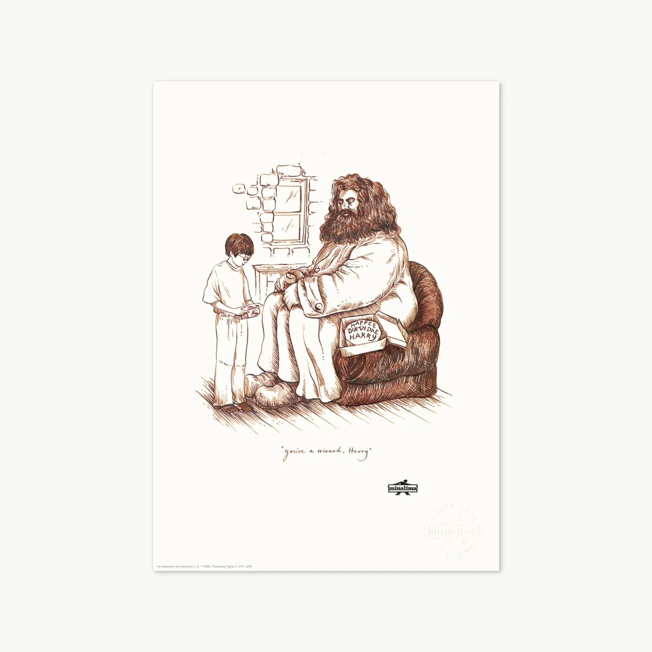 "You're a wizard, Harry" Harry Potter and the Philosopher's Stone MinaLima art print