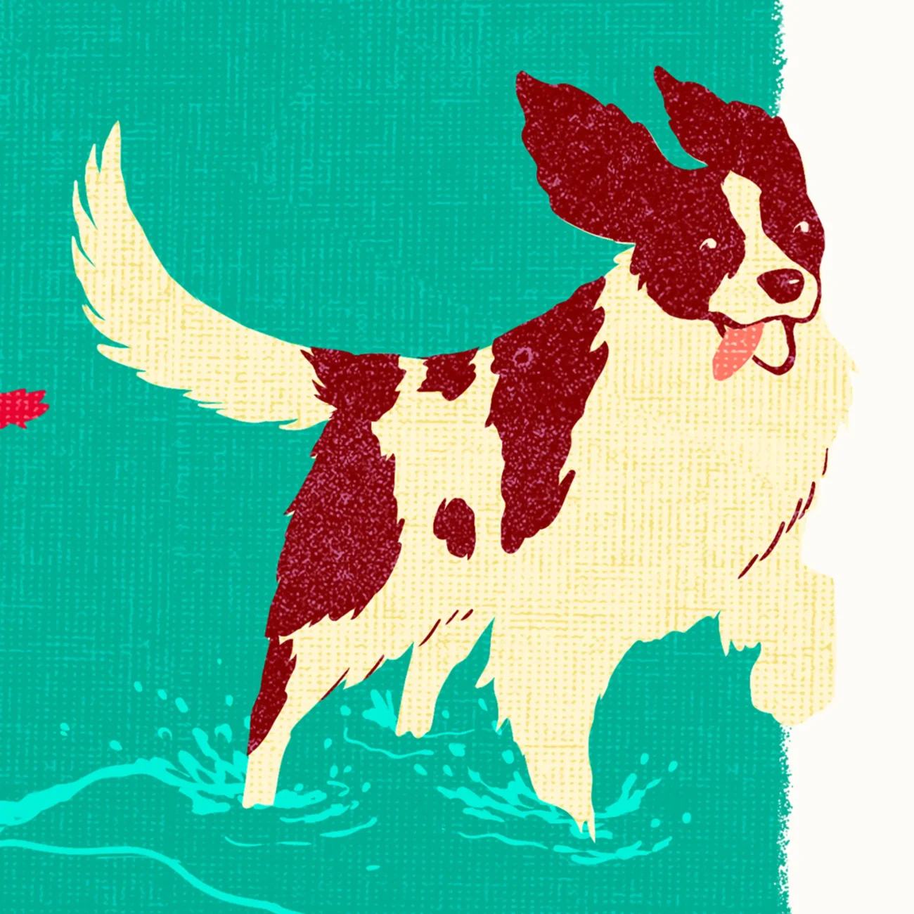 A Pack of Dogs limited edition art print from the MinaLima Menagerie series (close-up detail of a border collie)