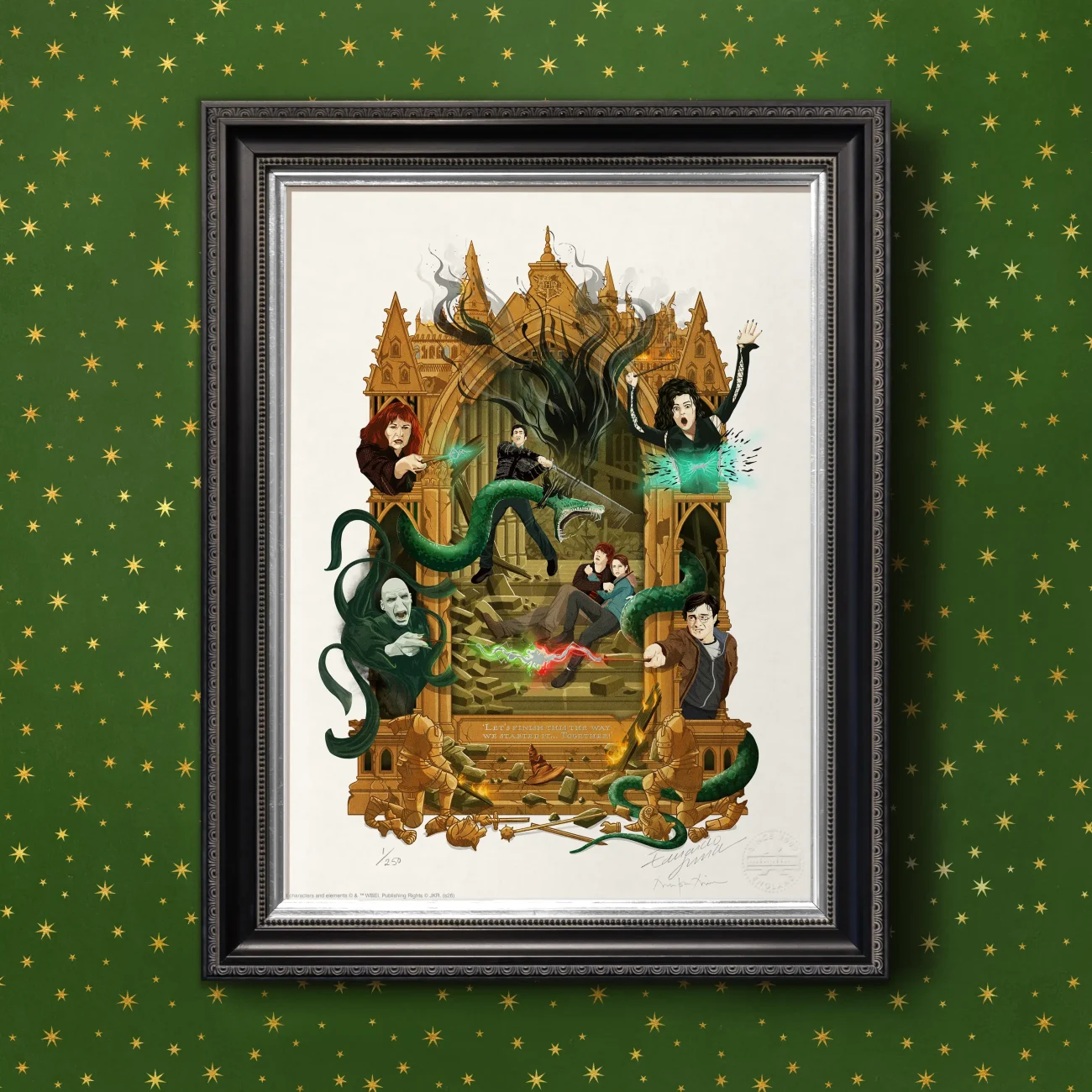 'You'll Stay With Me?' MinaLima Magical Moments limited edition art print from Harry Potter and the Deathly Hallows Part 2 (standard framed view)