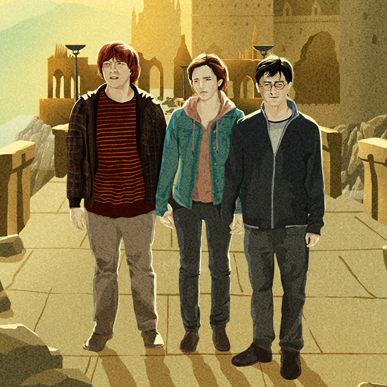 'With That, You'd Be Invincible' MinaLima Magical Moments limited edition art print from Harry Potter and the Deathly Hallows Part 2 (close-up detail)