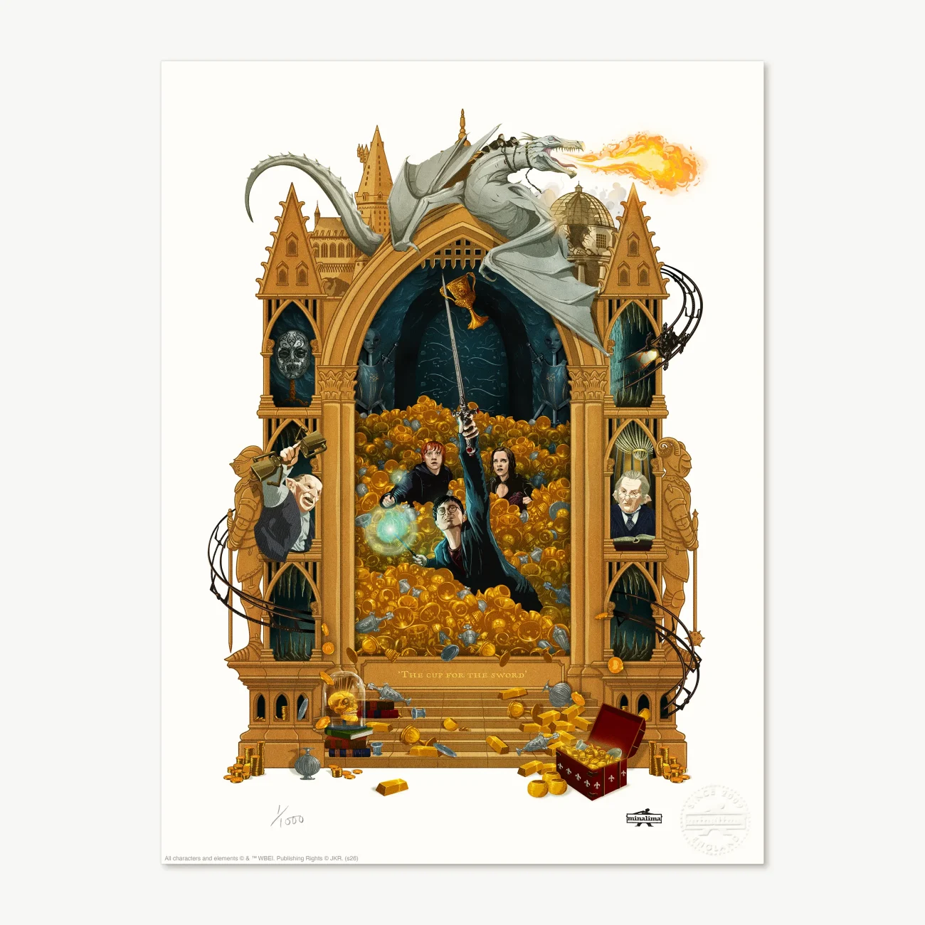 'The Cup for the Sword' MinaLima Magical Moments limited edition art print from Harry Potter and the Deathly Hallows Part 2