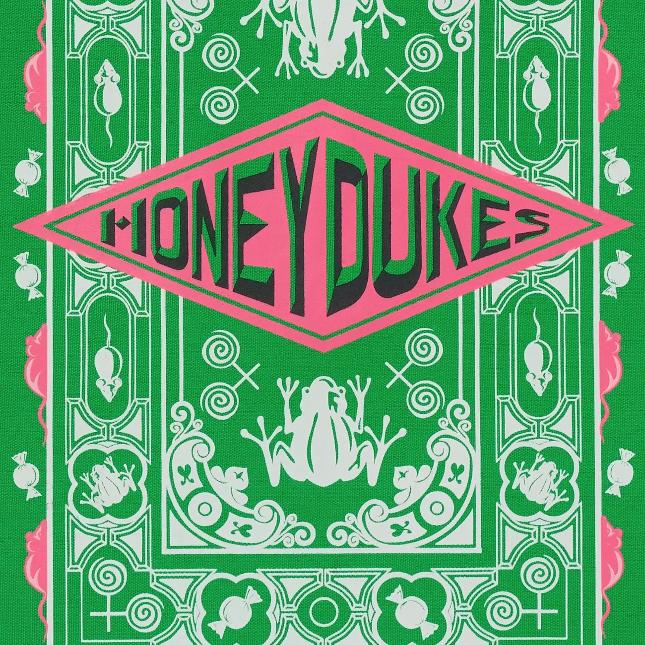 Honeydukes Harry Potter green tote bag (close-up with logo)