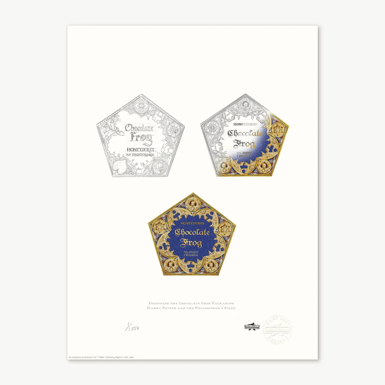 'Designing the Chocolate Frog Packaging' for Harry Potter and the Philosopher's Stone limited edition art print (standard)
