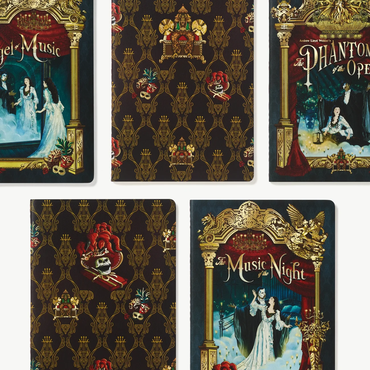 Andrew Lloyd Webber's 'Phantom of the Opera' set of 5 notebooks (zoomed-in image)